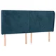 Vidaxl Vzglavje z ušesi temno modra 183x23x118/128 cm žamet