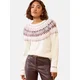 Friends Like These Pulover Eyelash Fairisle slonovina/vinsko rdeča