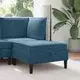 vidaXL Pouf s shrambnim prostorom Modra Žamet