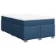 Vidaxl Box spring postelja z vzmetnico modra 120x190 cm blago