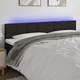 Vidaxl vidaXL Vzglavje postelje z LED diodo črno 200x5x78/88 cm blago