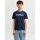 Jack & Jones Junior Majica JJTOM marine / temno rdeča / bela