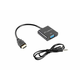 Lanberg adapter HDMI (M) za VGA (F) + kabel Minijack 3,5 mm (F) 20 cm