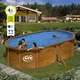 Montažni bazen GRE 5m x 3m x 1.32m ovalni u boji drveta