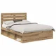 Vidaxl Konstrukcija postelje Oreh 140 x 190 cm Masivno borovo les