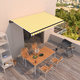 vidaXL Ročno zložljiva tenda 400x350 cm rumena in bela