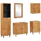 vidaXL Komplet pohištva za kopalnico 5 pcs Rjava 38 x 33 x 160 cm