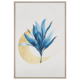 Beliani Uokvirjena slika na platnu cvetlični motiv 63x93 cm bež in modra CORVARO
