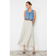 Trendyol Stone Pleated Maxi Stretchy Knitted Skirt