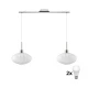LED luster na sajli HARMA 2xE27/60W/230V mat hrom/bela