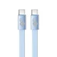 TB Kabel USB-C v USB-C 1m, ploščati, nebesko modri