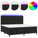 Vidaxl Box spring postelja z vzmetnico LED črna 200x200 cm žamet