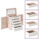 Vidaxl Jewellery Box 5-Layer z ogledalom zaklenljiv Bela