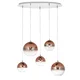Redo 01-2080 - Luster na sajli BOWL 5xE27/42W/230V bakar
