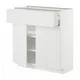 METOD / MAXIMERA Podni element s fiokom/2 vrata, bela/Stensund bela, 80x37 cm