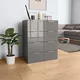 vidaXL Komoda visok sijaj siva 60x35x76 cm iverna plošča