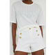 Traper kratke hlače Answear Lab za žene, boja: bijela, glatki materijal, visoki struk