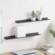 vidaXL Ležeča polica 2 kos Črna 60 x 9 x 2,5 cm Jeklo