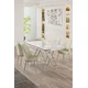 Hanah Home Set Trpezarijski sto i 4 stolice, Krem-beli