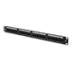 CAT 6 Patch Panel, unshielded, 24-port RJ45 24-port RJ45, 8P8C, LSA, 1U, bl, 482x44x109 mm, black