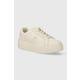 Usnjene superge Tommy Hilfiger PLATFORM COURT SNEAKER NUBUCK bež barva, FW0FW07912