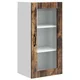 Vidaxl Stenski stekleni omarica PORTO Dimljeni oreh 40 x 31 x 80 cm