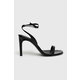 Kožne sandale Calvin Klein boja: crna