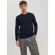 JACK & JONES Pulover JJEBASIC KNIT V-NECK, modra