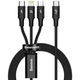 BASEUS RAPID 3IN1 TYPE-C LIGHTNING MICRO-USB CABLE PD20W 150CM BLACK (6953156204294)