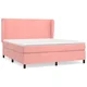 Vidaxl Box spring postelja z vzmetnico roza 160x200 cm žamet