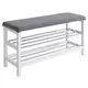 JYSK Bench EGESKOV w/shoe shelves metal/white