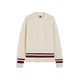 Tommy Jeans Pulover kremna/temno rdeča/črna