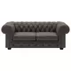 Welnova CHESTERFIELD ZOFA, temno rjava usnje