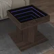 vidaXL Klubska mizica LED rjavi hrast 50x50x45 cm inženirski les