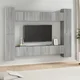 10-dijelni set TV ormarića sivog sonome konstruirano drvo