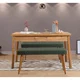 Hanah Home Set Trpezarijski sto i 2 klupe Costa 1070, Zeleni