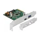Kartica USB PCIe Express x4 > 1x USB-C 3.1 Gen2 + 1x USB 3.1 Gen2 DeLock