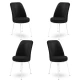 HANAH HOME Set 4 stolice Dexa Black White