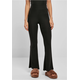 Womens high-waisted leggings with flared ribbing black