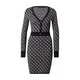 Guess Pletena obleka W6BK23 Z1422 Črna Slim Fit