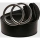Belt with ring buckle black/silver