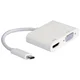 E-GREEN Adapter USB 3.1 tip C (M) HDMI + VGA (F) beli