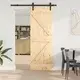 vidaXL Drsna vrata NARVIK Naravna in črna 70 x 210 cm (152,5 cm)