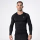 Polleo Mens Titan Compression Long Sleeve Shirt, Black - S