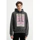 Bombažen pulover The Kooples moški, siva barva, s kapuco, HSWE30013K