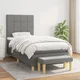 vidaXL Box spring postelja z vzmetnico temno siva 80x200 cm blago