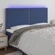 Vidaxl vidaXL Vzglavje postelje z LED modro 200x5x118/128 cm blago