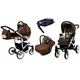 Babylux Largo Brown Owl | 4v1 Kombinirani Voziček kompleti | Otroški voziček + Carrycot + Avtosedežem + ISOFIX