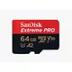 Memorijska kartica SANDISK, microSDXC Extreme Pro, 64 GB, SDSQXCU-064G-GN6MA, class 10, V30 UHS-I U3, 200MB/s