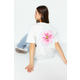 Trendyol Premium Ecru 100% Cotton Back Printed Relaxed/Wide Relaxed Cut Knitted T-Shirt